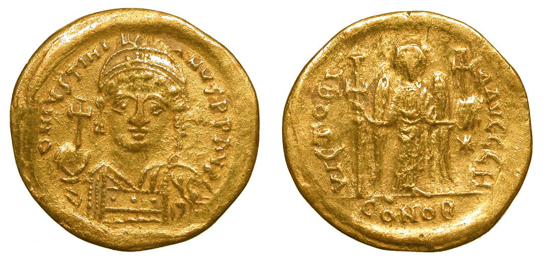Counterfeit Justinian I Gold Solidus