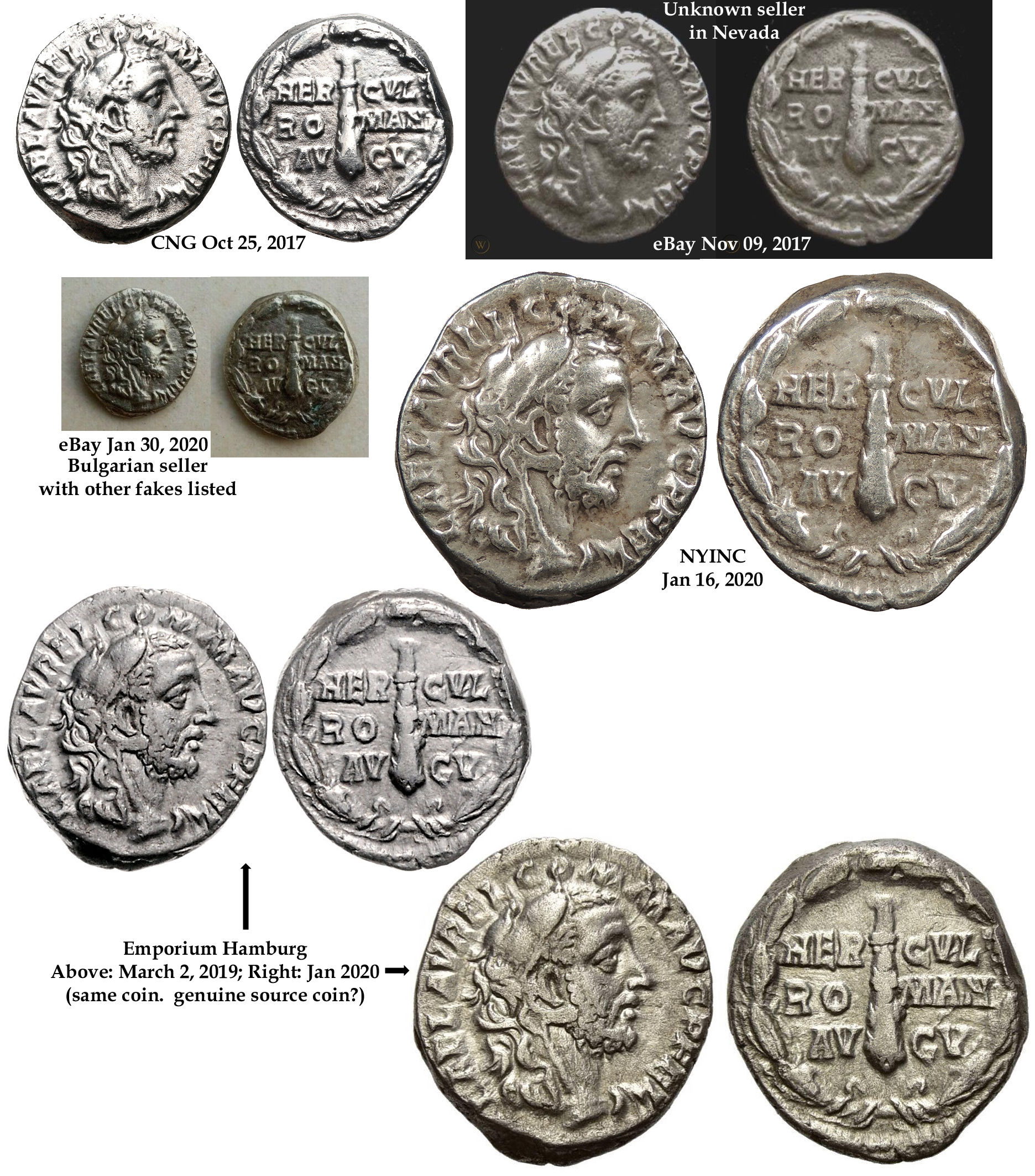 Counterfeit Commodus Silver Denarius