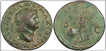 Featured Ancient Coin:    Nero 54-68 A.D. As