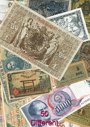 Open High resolution image of 50 Different World Notes -- #BU6988-50