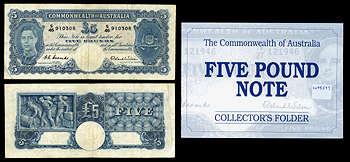 Featured Currency: AUSTRALIA Commonwealth Bank of Australia   ND (1952) 5 Pounds
