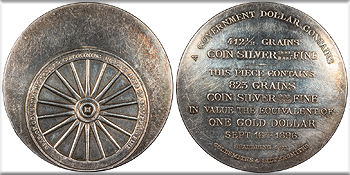 Featured Exonumia: UNITED STATES OF AMERICA William Jennings Bryan   16 Sept. 1896 Spaulding & Co. So-Called Bryan Dollar