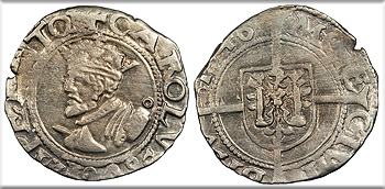 Featured Medieval Coin: FRANCE Besan�on Charles V, as Holy Roman Emperor 1530-1556 1546 1/2 Blanc