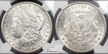 Featured U.S. Coin: 1879-CC Morgan 1 Dollar (Silver) NGC MS-61