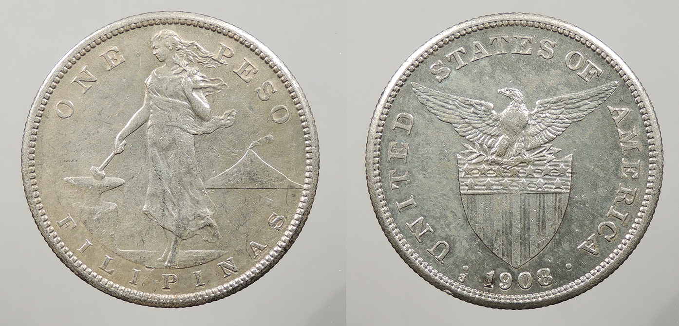 PHILIPPINES 1908-S Peso #WC88831