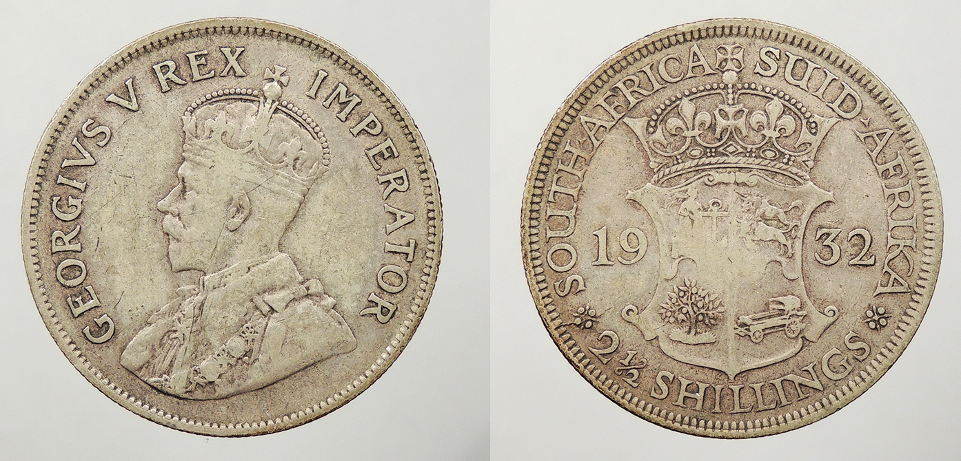 SOUTH AFRICA 1932 2 1/2 Shilling #WC88855
